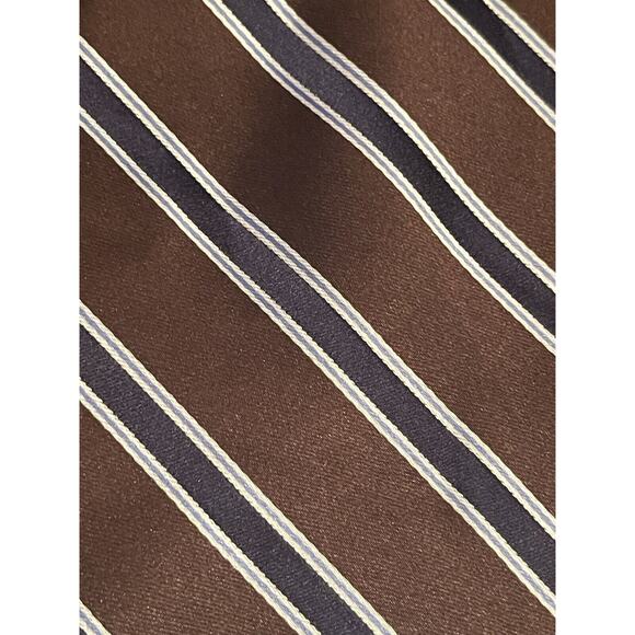 U.s. Polo Assn. Brown Blue 100% Silk Men’s Neck Tie Made In China - Picture 9 of 9